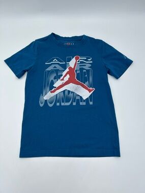 Jordan Teal Graphic Jumpman Tee with Red & White Logo M